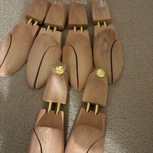 Premium Wooden Shoe Trees with Gold Accents 45-46 Lot of 3